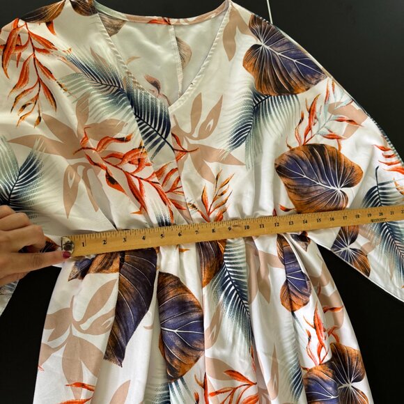 SHEIN Curve 0XL Tropical Print Long Sleeve Dress - Picture 4 of 5